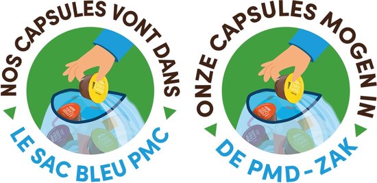 Foto van de recycle-instructies voor de cups van de Krups Dolce Gusto Infinissima koffiemachine