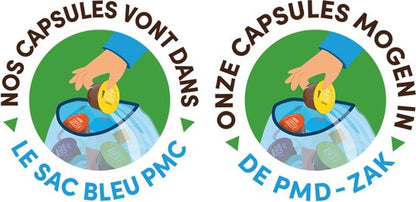 Foto van de recycle-instructies voor de cups van de Krups Dolce Gusto Infinissima koffiemachine