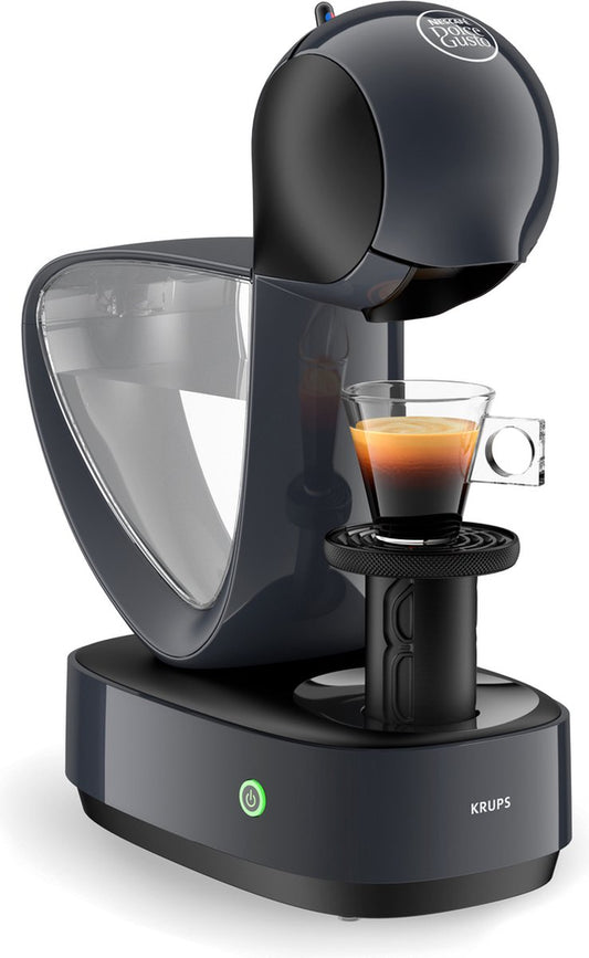 Close-up van de Krups KP170810 koffiecupmachine zwart, duurzaam hersteld.